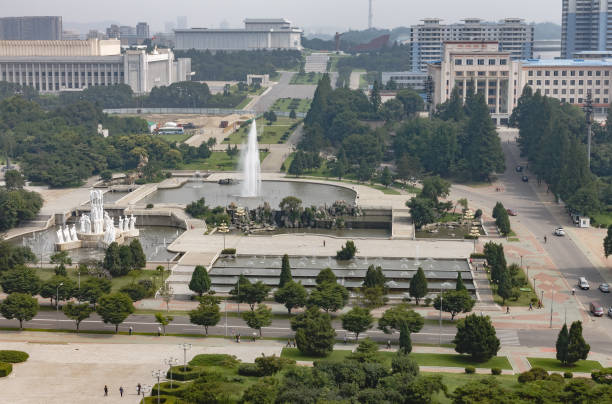 Fountain in the center of Pyongyang