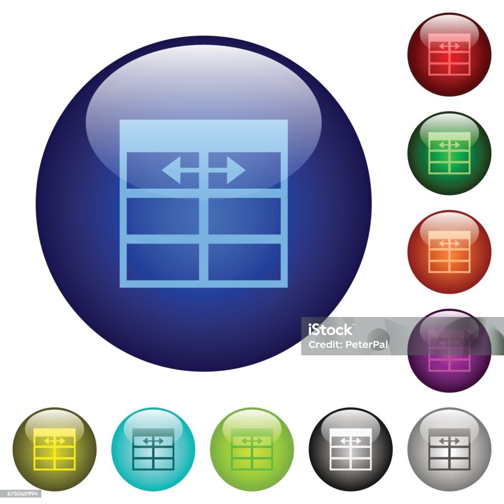 Table Column Buttons Color Spreadsheet Adjust Table Column Width Glass Buttons Stock ...
