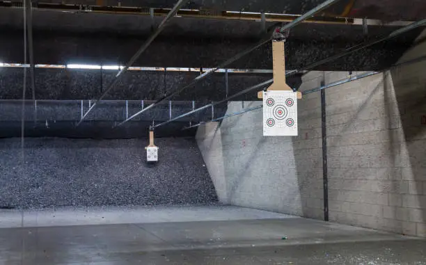 Photo of Target rows at a shooting range.