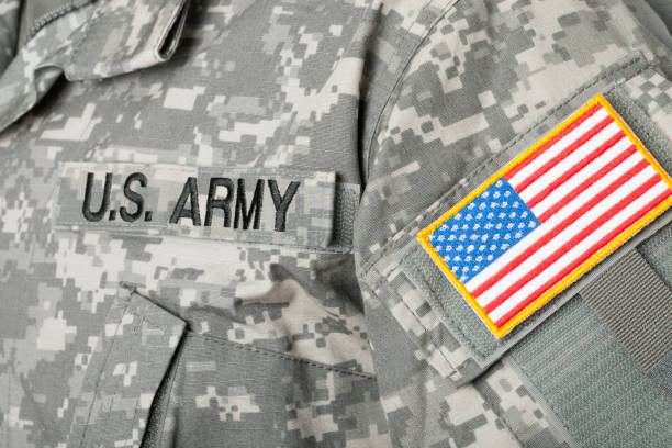 istock US flag and U.S. ARMY patch on military uniform 675062806