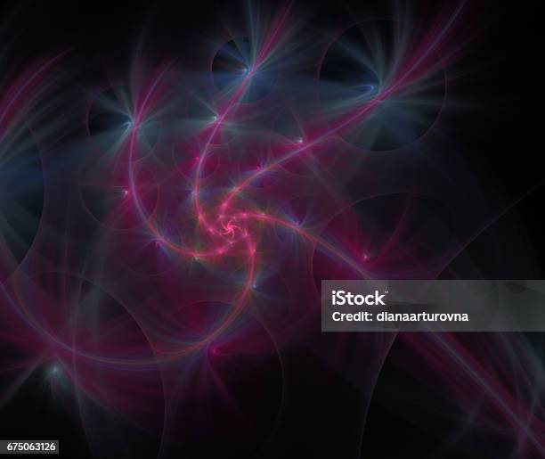 Fluffy Spirals Of Stars With Glowing Rays Stock Illustration - Download Image Now - Abstract, Art, Art Product