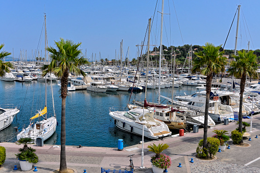 Port of Cavalaire-sur-Mer, commune in the Var department in the Provence-Alpes-French Riviera (Cote of Azur) region in southeastern France.