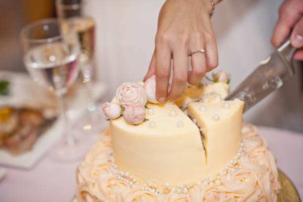 istock Man with a knife cut the cake into pieces 7412. 675069754
