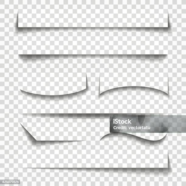 Paper Sheet Elements Shadows Stock Illustration - Download Image Now - Border - Frame, Corner, Abstract