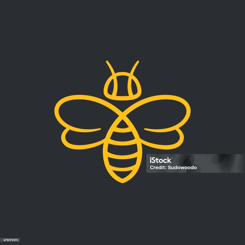 Bee design Bee or wasp design vector illustration. Stylish minimal line icon. Bee stock vector