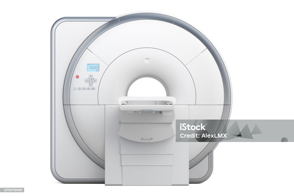 MRI Magnetic Resonance Imaging Scanner, 3D rendering isolated on white background MRI Scanner stock illustration