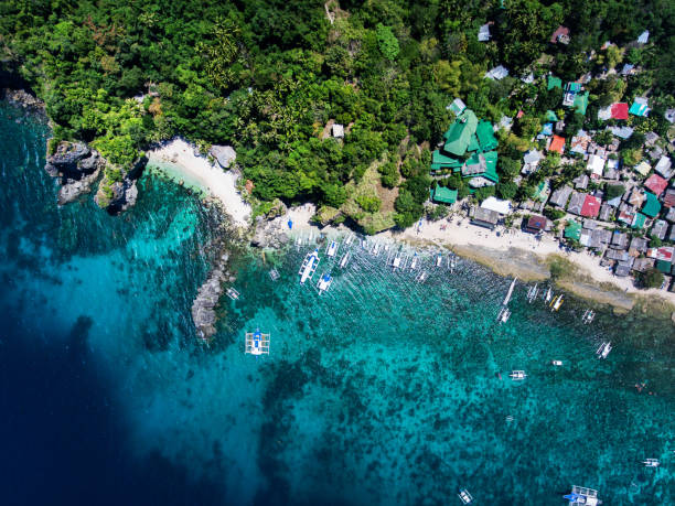 istock Apo island aerial view 675073616