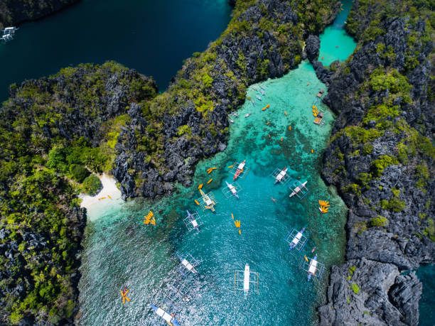 Small lagoon in Palawan Awesome small lagoon in El Nido Palawan Philippines philippines landscape stock pictures, royalty-free photos & images