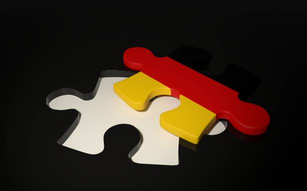 niemiecki kawałek układanki flaga - flaga niemiec. - jigsaw piece three dimensional three dimensional shape jigsaw puzzle stock illustrations
