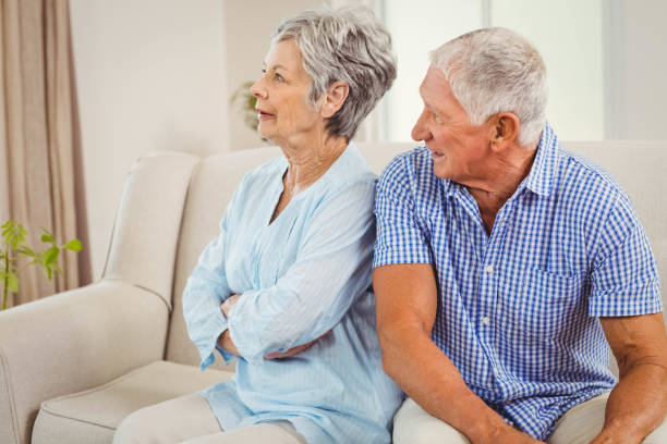 istock Senior couple upset with each other 675076388
