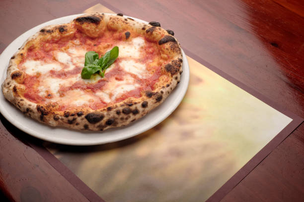 Pizza Margherita at the restaurant