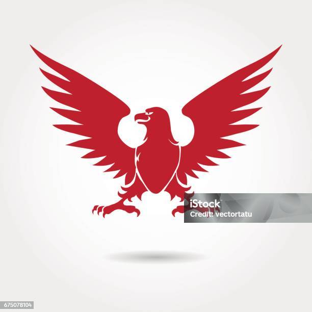 Red Eagle Heraldic Style Silhouette Stock Illustration - Download Image Now  - Abstract, Ancient, Animal - iStock