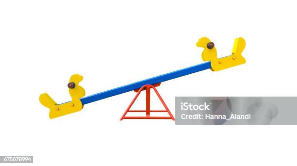 Seesaw For Playground Stock Photo - Download Image Now - Seesaw, Cut Out, Playground