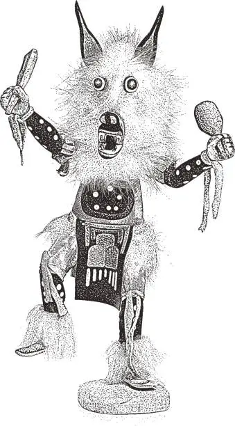 Vector illustration of Kachina Doll