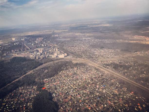 istock Aerial view on Moscow suburbs, Russia 675082518
