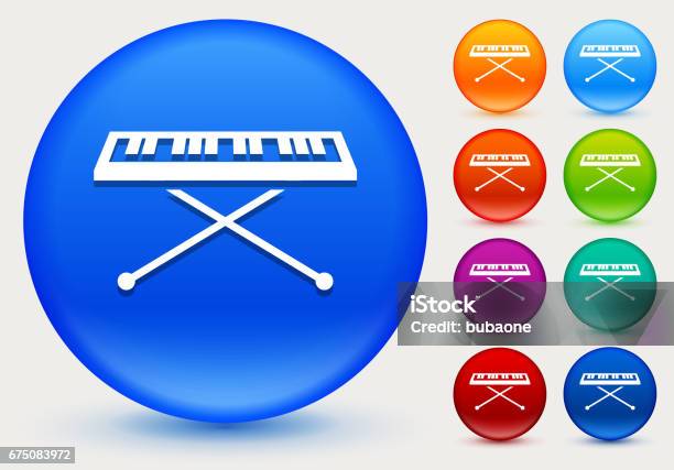 Keyboard Icon On Shiny Color Circle Buttons Stock Illustration - Download Image Now - Arts Culture and Entertainment, Circle, Curve