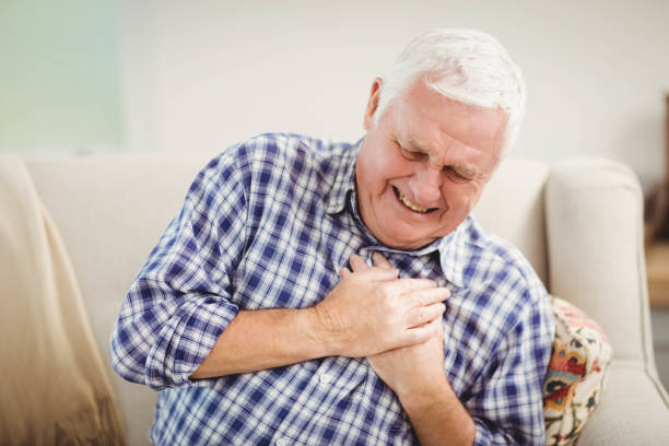 istock Senior man getting chest pain 675091238
