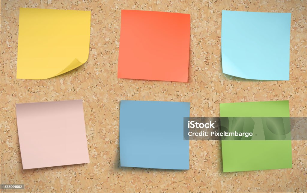 Multiple Post Note Multicolor Post It Notes Stock Illustration - Download Image Now ...