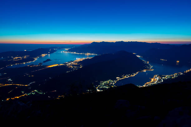 istock Bay of Kotor at night. View from Mount Lovcen down towards Kotor 675093036