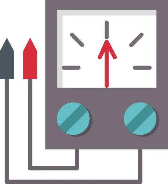 Vector illustration of Multimeter electrical measurement technology equipment tool voltmeter electronic test vector illustration