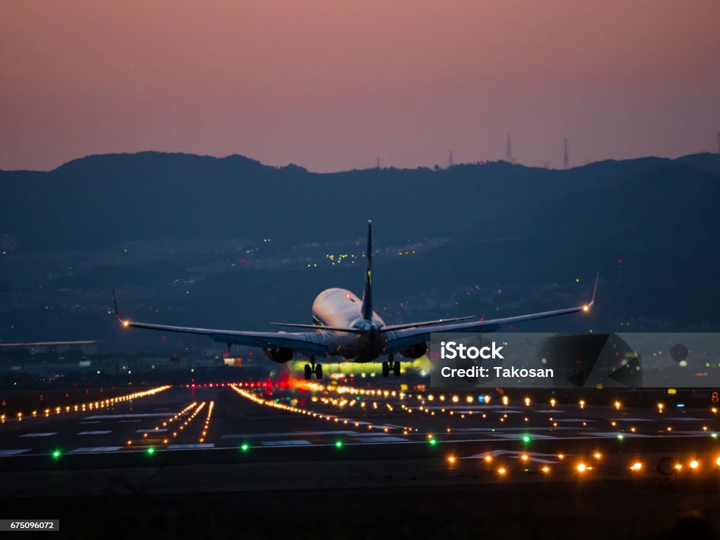 Landing on Osaka International Airport OLYMPUS DIGITAL CAMERA Airfield Stock Photo