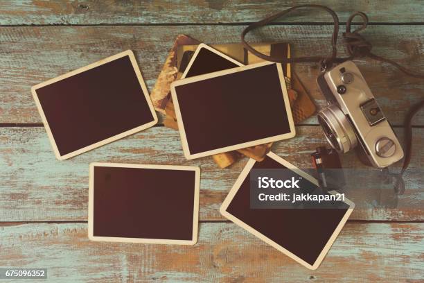 Vintage Photo Frame Stock Photo - Download Image Now - Photographic Print, Photography, Table