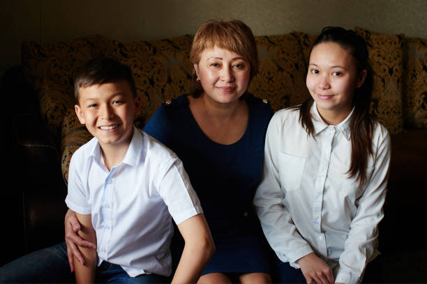 istock The Kazakh family 675187102