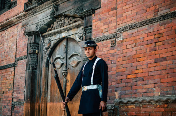 Kathmandu, Nepal - 6 May 2016: The Gurkha army is the bravest solider during the war with the East India Company's army.