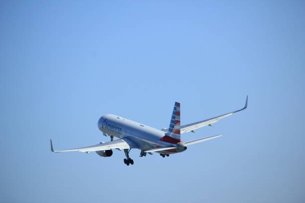 Amsterdam the Netherlands - April 2nd, 2017: N177AN American Airlines Amsterdam the Netherlands - April 2nd, 2017: N177AN American Airlines Boeing 757-200 takeoff from Polderbaan runway, Amsterdam Airport Schiphol boeing 757 stock pictures, royalty-free photos & images