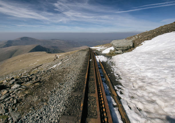 istock tracks down from Snowdon mountain in Wales 675206810