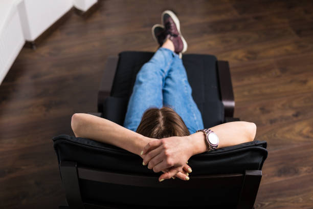 istock Woman resting at her home 675213116