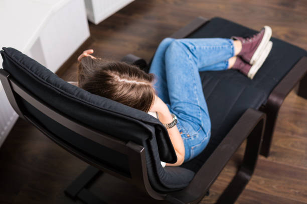 istock Woman resting at her home 675213152