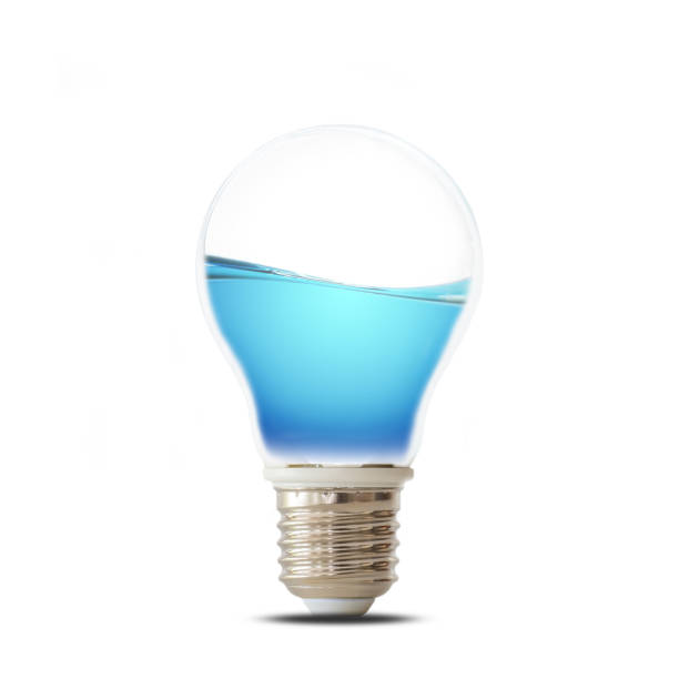 istock Save Water Concept, water in light bulb isolated on white background 675219458
