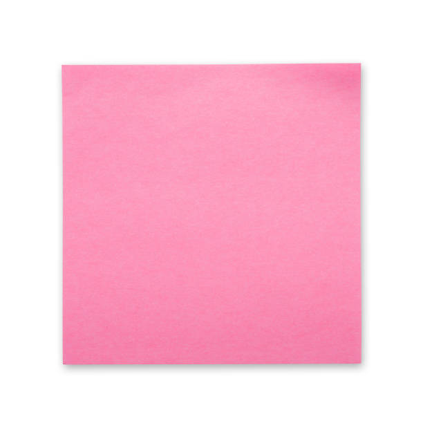 sticky note (post it) su sfondo bianco - tracciato ritaglio - reminder adhesive note note pad pink foto e immagini stock