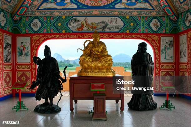 Ji Gong Lao Tzu And Confucius Statues Stock Photo - Download Image Now - Confucianism, Philosopher, Author