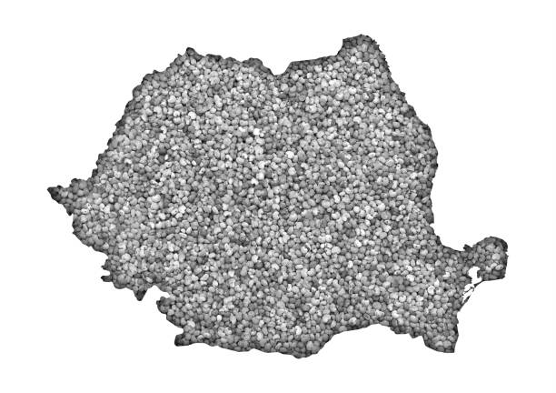 Textured map of Romania in nice colors