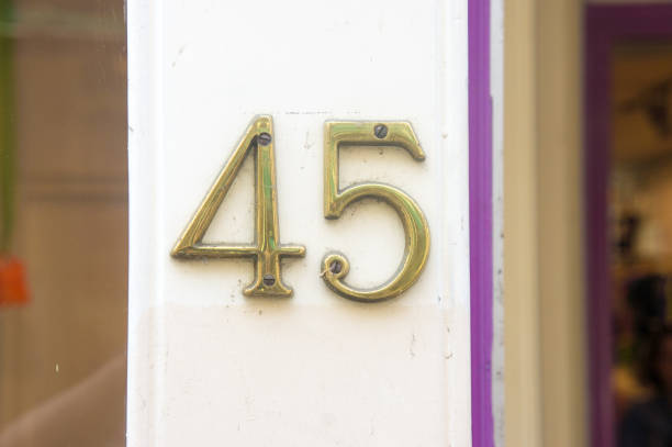 Number 45 House number forty five. (45) hook of holland stock pictures, royalty-free photos & images