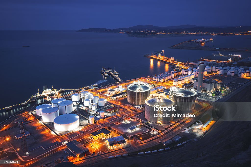 industry in Bilbao near the sea Industry Stock Photo