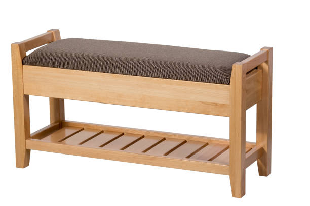 istock Bench with soft seats without a back isolated on white background 675254480