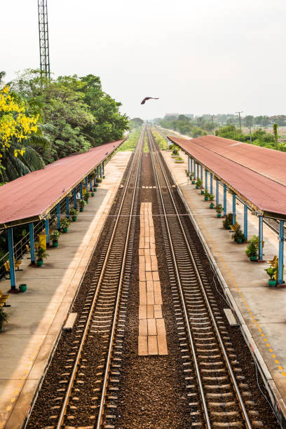 istock Rail track way transport in thailand 675257800