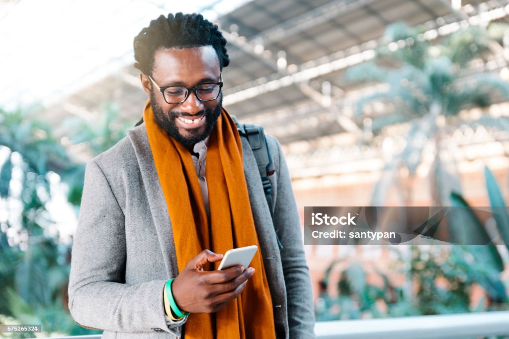 Businessman in the Train Station. Businessman in the Train Station. Business Concept Airport Stock Photo