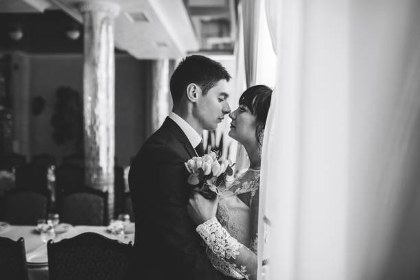istock Happy pretty wedding couple 675267688