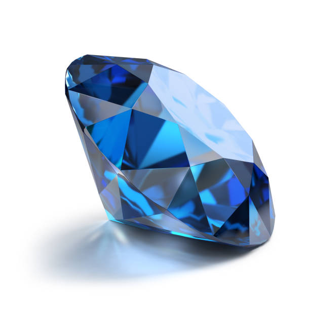 sapphire Great magnificent sapphire. 3d image. Isolated white background. blue saphire stock pictures, royalty-free photos & images