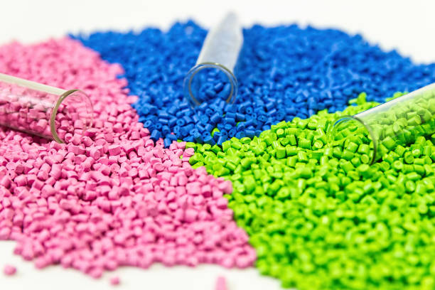 istock Plastic granules. Polymeric dye. Colorant pellets. 675268616