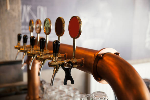 beer dispensers stock photo