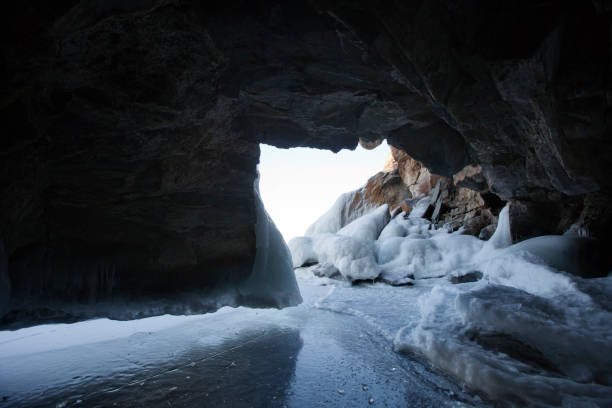 istock Cave, Lake Baikal, Olkhon island. Winter 675272090