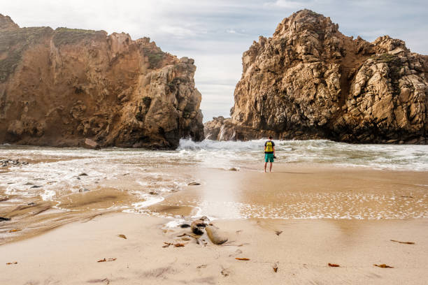 Man at Pfeiffer Beach, California