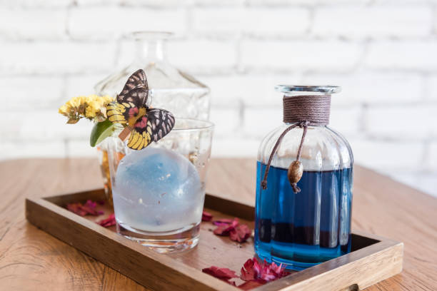 fusion butterfly pea juice with tea mixer