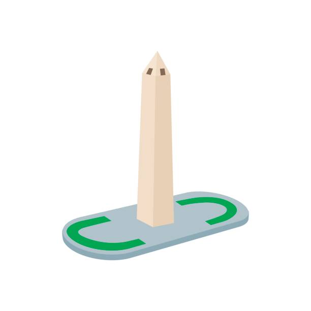 illustrazioni stock, clip art, cartoni animati e icone di tendenza di l'icona dell'obelisco di buenos aires, stile cartone animato - obelisco