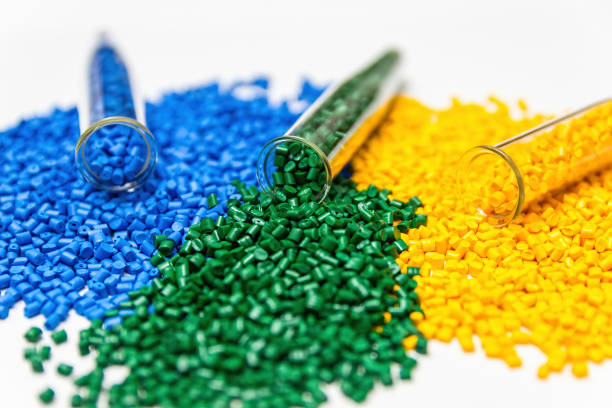 istock Plastic granules. Polymeric dye. Colorant pellets. 675275380